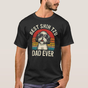 Camiseta Melhor Pai Shih Tzu Dia de os pais Ever Vintage Sh