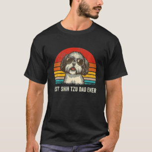 Camiseta Melhor Pai Shih Tzu Nunca Engraçado Xih Tzu Pai Do