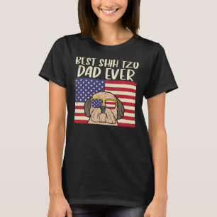 Camiseta Melhor Pai Shih Tzu Que Já Tem Bandeira Patrióti