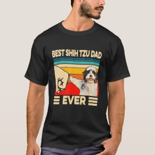 Camiseta Melhor Pai Shih Tzu Retro Vintage 1