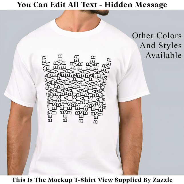 Camiseta Melhor Papa Alguma Vez Oculta Mensagem Moderna 141 (Criador carregado)