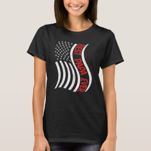 Camiseta Melhor Papa Ever Americano Pai de Bandeira dos EUA