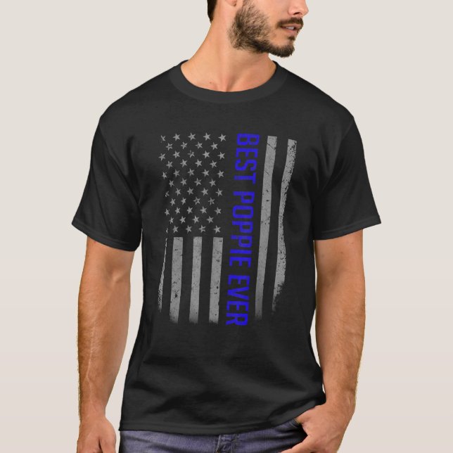 Camiseta Melhor Papa Pavilhão Americano Para Pai (Frente)