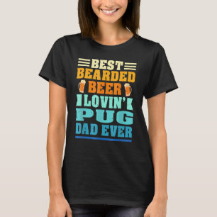 Camiseta Melhor Papai Amante de Cerveja e Pug com Barba Côm