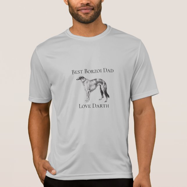 Camiseta Melhor Papai Borzoi Personalizado (Frente)