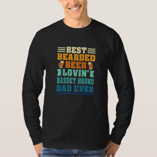 Camiseta Melhor Papai de Basset Hound Barbudo Amante de Cer