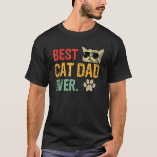 Camiseta Melhor Papai de Gato Vintage Para Homens Mulheres