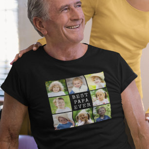 Camiseta Melhor Papai de Todos 8 Colagem de Fotos Netos