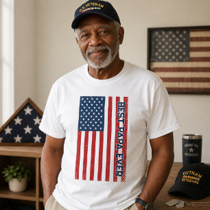 Camiseta Melhor Papai de Todos Bandeira Americana do Dia do