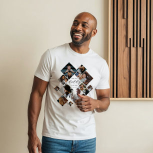 Camiseta Melhor Papai de Todos Colagem de Fotos Moderna Per