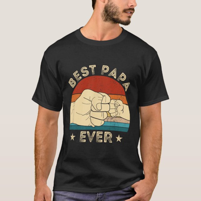 Camiseta Melhor Papai de Todos os Tempos Soco Engraçado Avô (Frente)