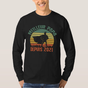 Camiseta Melhor Papai Desde 2021 Aniversário Pai Retro