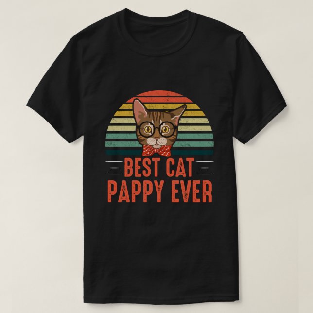 Camiseta Melhor PAPPY Cat Retro Vintage (Frente do Design)