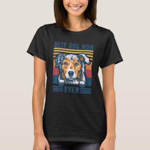 Camiseta Melhor Pastora Australiana Mãe de Cachorro Mãe