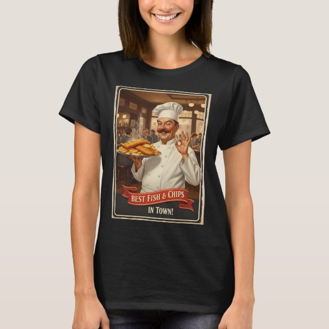 Camiseta MELHOR PEIXE & BATATA FRITA DA CIDADE! â€“ Pub Vin (Frente)