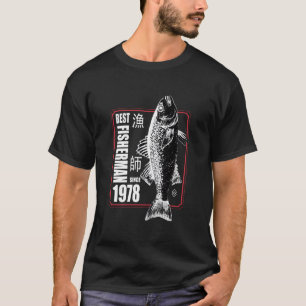 Camiseta Melhor Pescador Desde 1978 Pescando 45º 45
