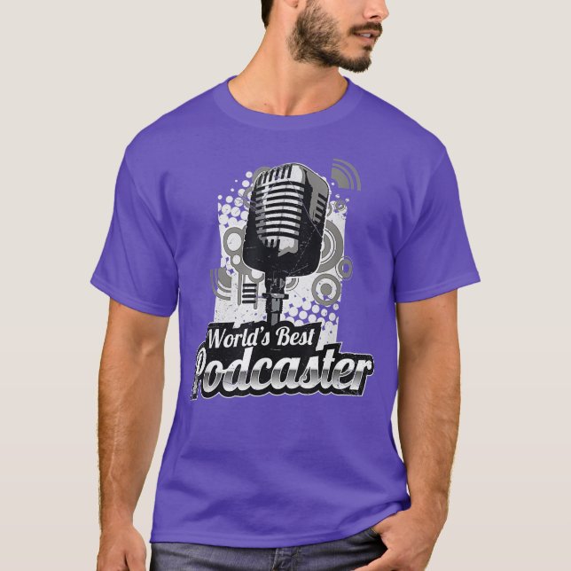 Camiseta Melhor Podcaster Podcaster Podcasting e Show Host  (Frente)