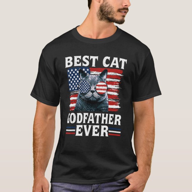 Camiseta Melhor Poderoso Chefão Ever American Flag Patrióti (Frente)