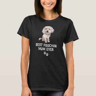 Camiseta Melhor Poochon Mãe de Sempre para Bichon Cross Poo
