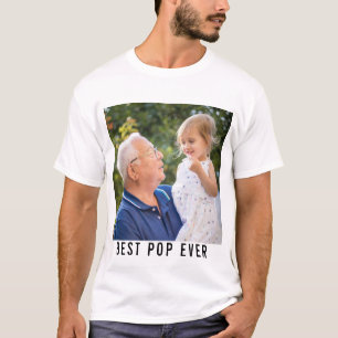Camiseta Melhor Pop De Vovô E Foto Do Bebê