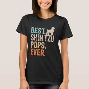 Camiseta Melhor Pop Shih Tzu Cachorro Por Cachorro Vovô Eng