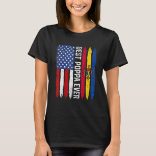 Camiseta Melhor Poppa Dia de os pais Moldávia Bandeira Amer