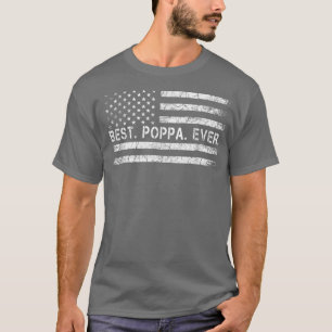 Camiseta Melhor Poppa Ever America Flag Presente para Homen
