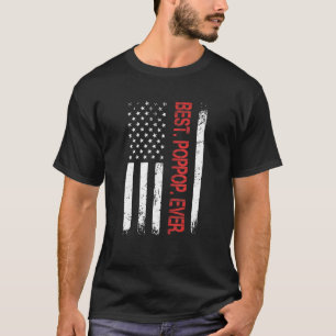 Camiseta Melhor Poppop Americano Do Mundo Com Bandeira Amer