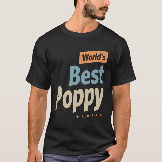Camiseta Melhor Poppy do Mundo - Pai, vovô Engraçado (Frente)