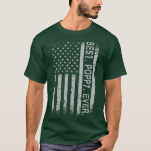 Camiseta Melhor Poppy Ever America Flag Presente para Homen