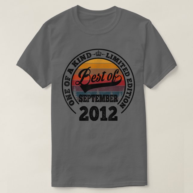 Camiseta Melhor Presente De 10 Anos De Setembro De 2012 (Frente do Design)
