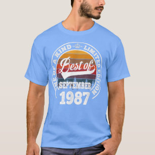 Camiseta Melhor Presente De 35 Anos De Setembro De 1987