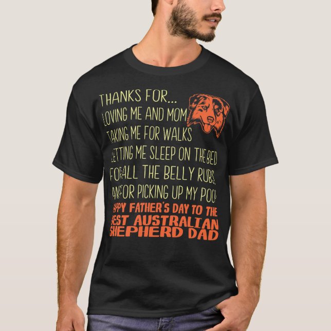 Camiseta Melhor Presente de Dia de os pais Shepherd Austral (Frente)