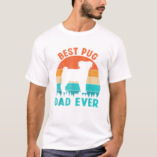 Camiseta Melhor Presente Divertido para Pai Pug de Todos os