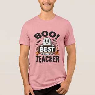 Camiseta Melhor Professor Boo Design de Halloween Vintage p