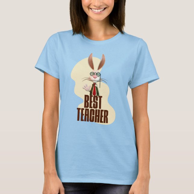 Camiseta Melhor Professor Coelhozinho Humor de Sala de Aula (Frente)