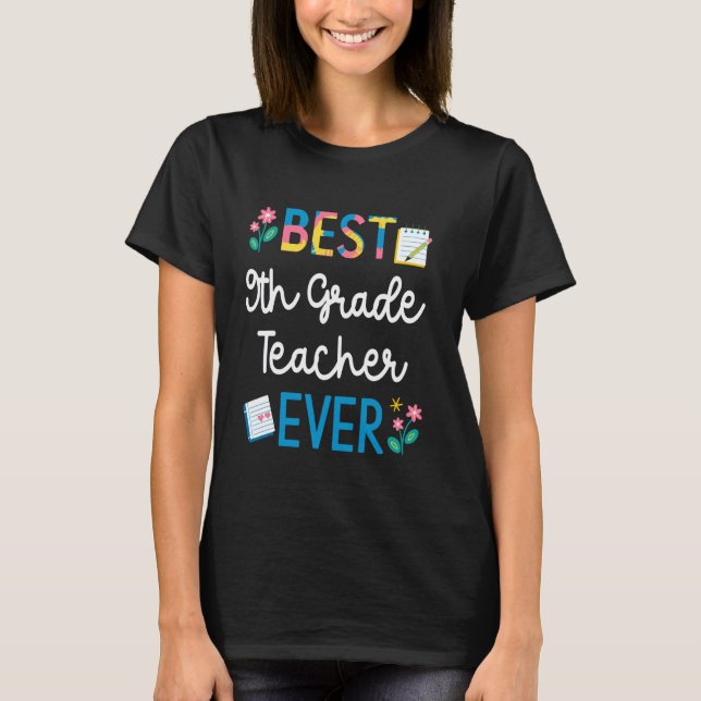 Camiseta Melhor Professor de 9º Ano Já Professora Adorável  (Frente)
