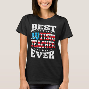 Camiseta Melhor Professor De Autismo 4º Quatro De Julho EUA