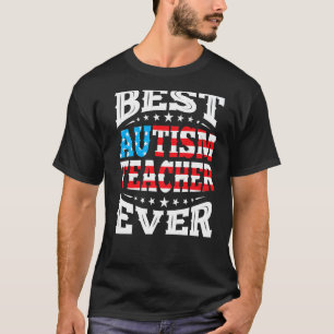Camiseta Melhor Professor de Autismo 4 de Julho EUA América