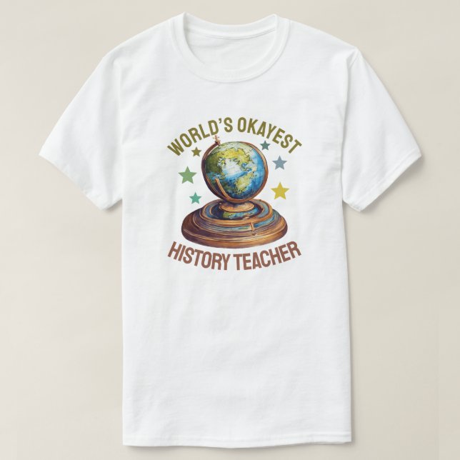 Camiseta Melhor Professor de História do Mundo (Frente do Design)