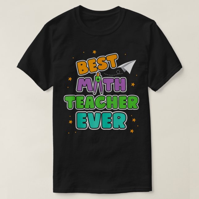 Camiseta Melhor Professora de Matemática Alguma Vez Matemát (Frente do Design)