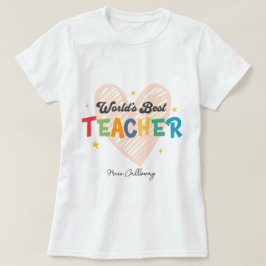 Camiseta Melhor Professora do Mundo Personalizado