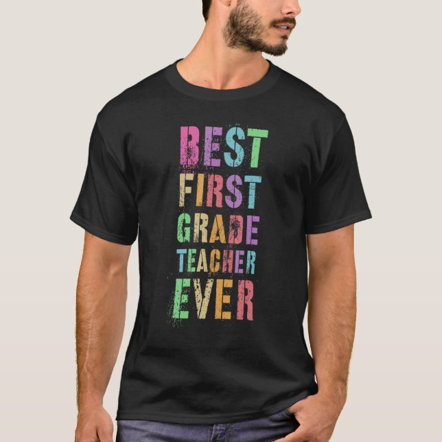 Camiseta Melhor Professora do Primeiro Grau Ensinando Appre (Frente)