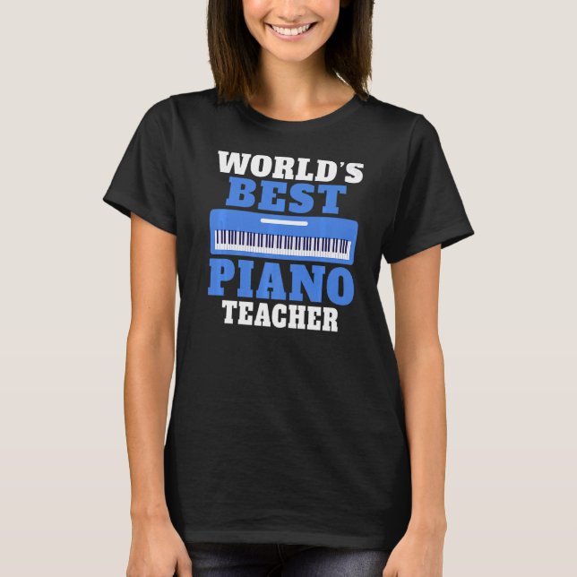 Camiseta Melhor Professora Piano do Mundo Musical Premium (Frente)