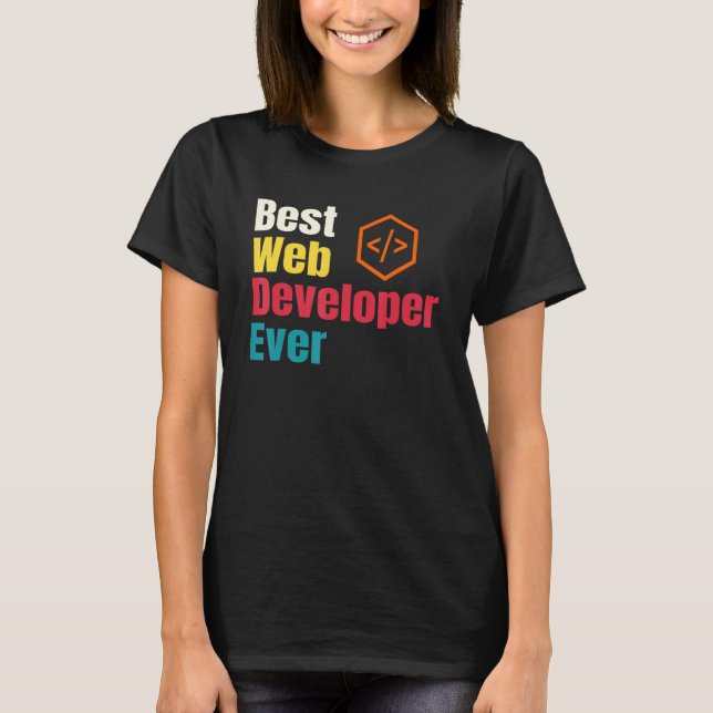 Camiseta Melhor Programador de Site de Desenvolvedor Web Co (Frente)