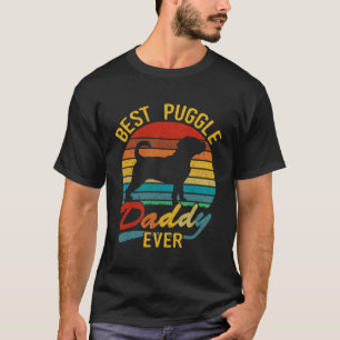 Camiseta Melhor Puggle Papai Vintage Retrô de Todos os Temp