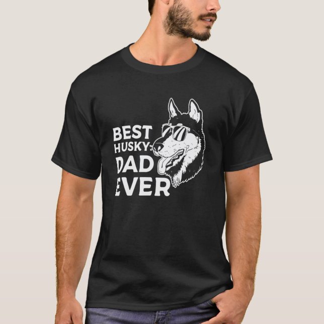 Camiseta Melhor Retro Pai Husky Siberiano Huskies (Frente)