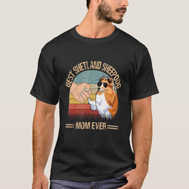 Camiseta Melhor Sheepdog Mãe de Cachorro Mãe de Mãe (Frente)