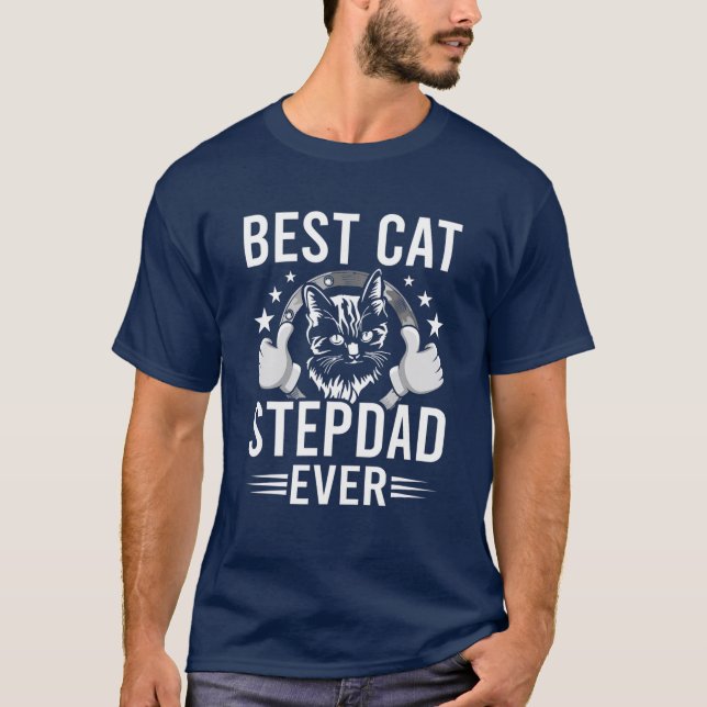 Camiseta Melhor Stepdad De Gato De Gata De Stepdad (Frente)