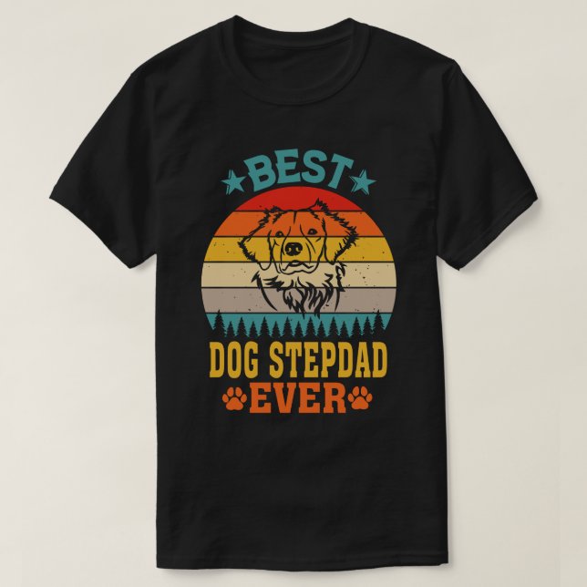 Camiseta Melhor STEPDAD do DOG Vintage (Frente do Design)